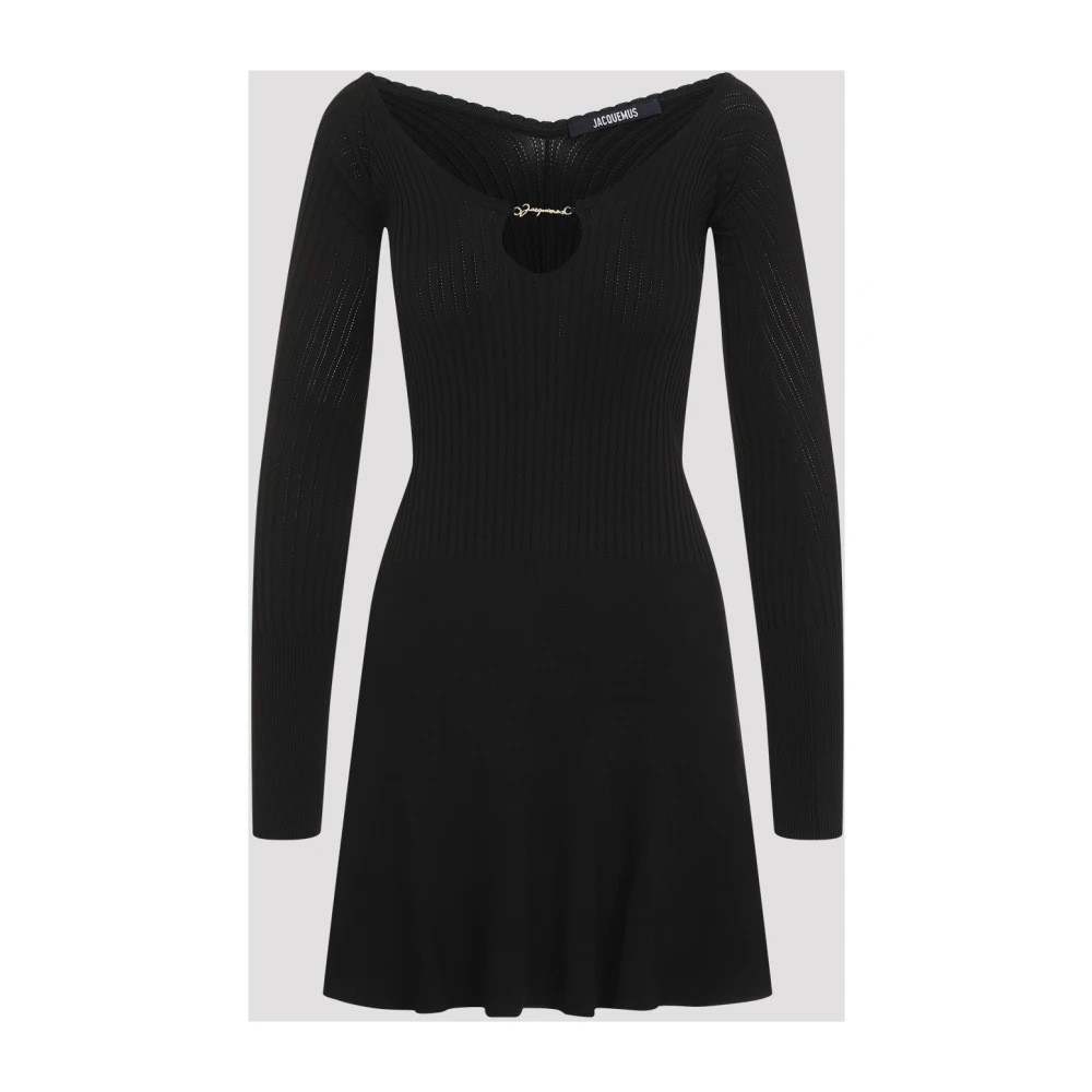 Jacquemus Zwarte Mini Jurk Pralu Black Dames