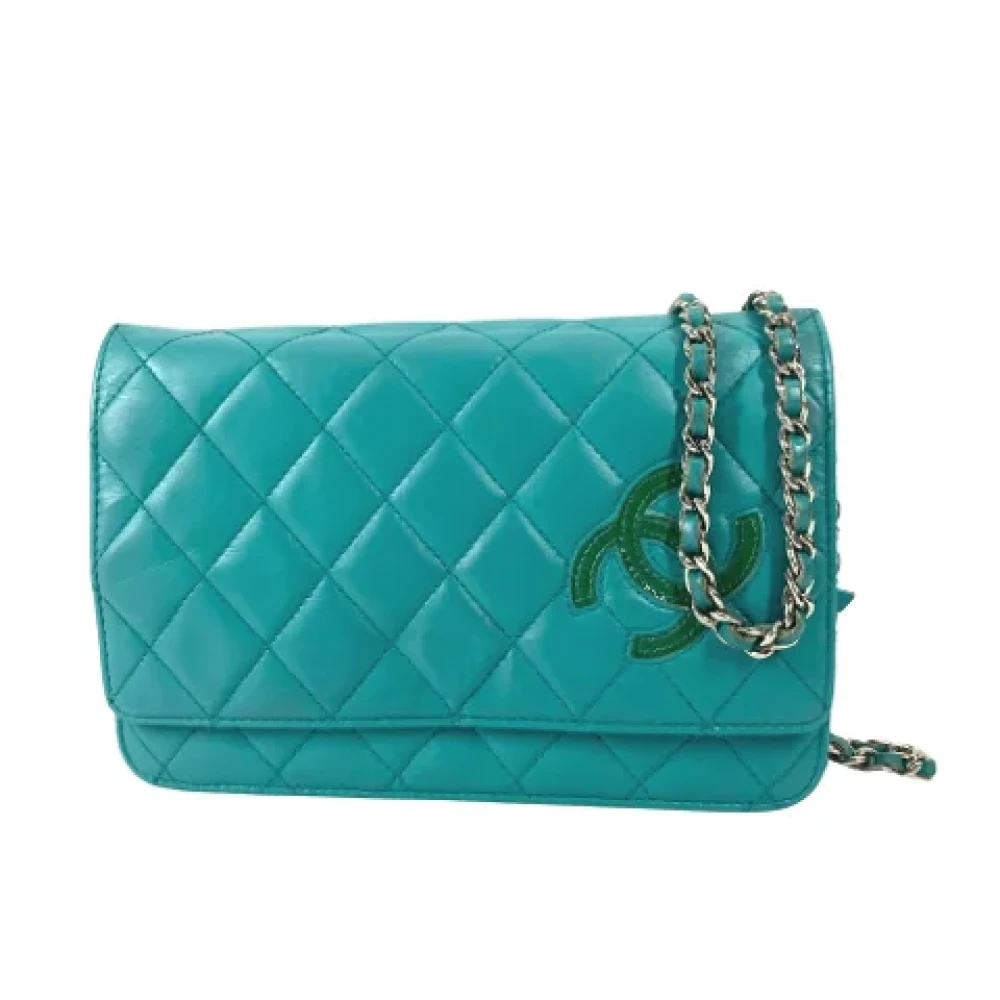 Chanel Vintage Pre-owned Leather chanel-bags Blue Dames