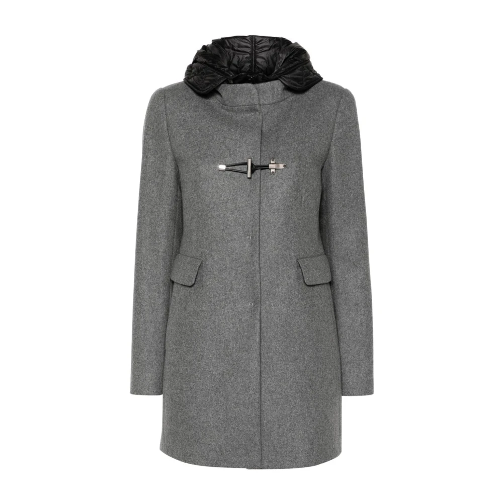 Fay Grijze Wollen Blend Toggle Jas Gray Dames