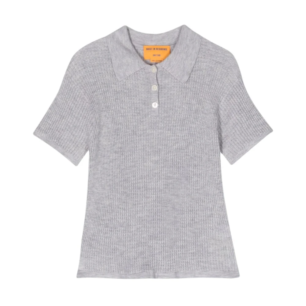 Guest In Residence Stone Shrunken Polo Shirt Gray Dames