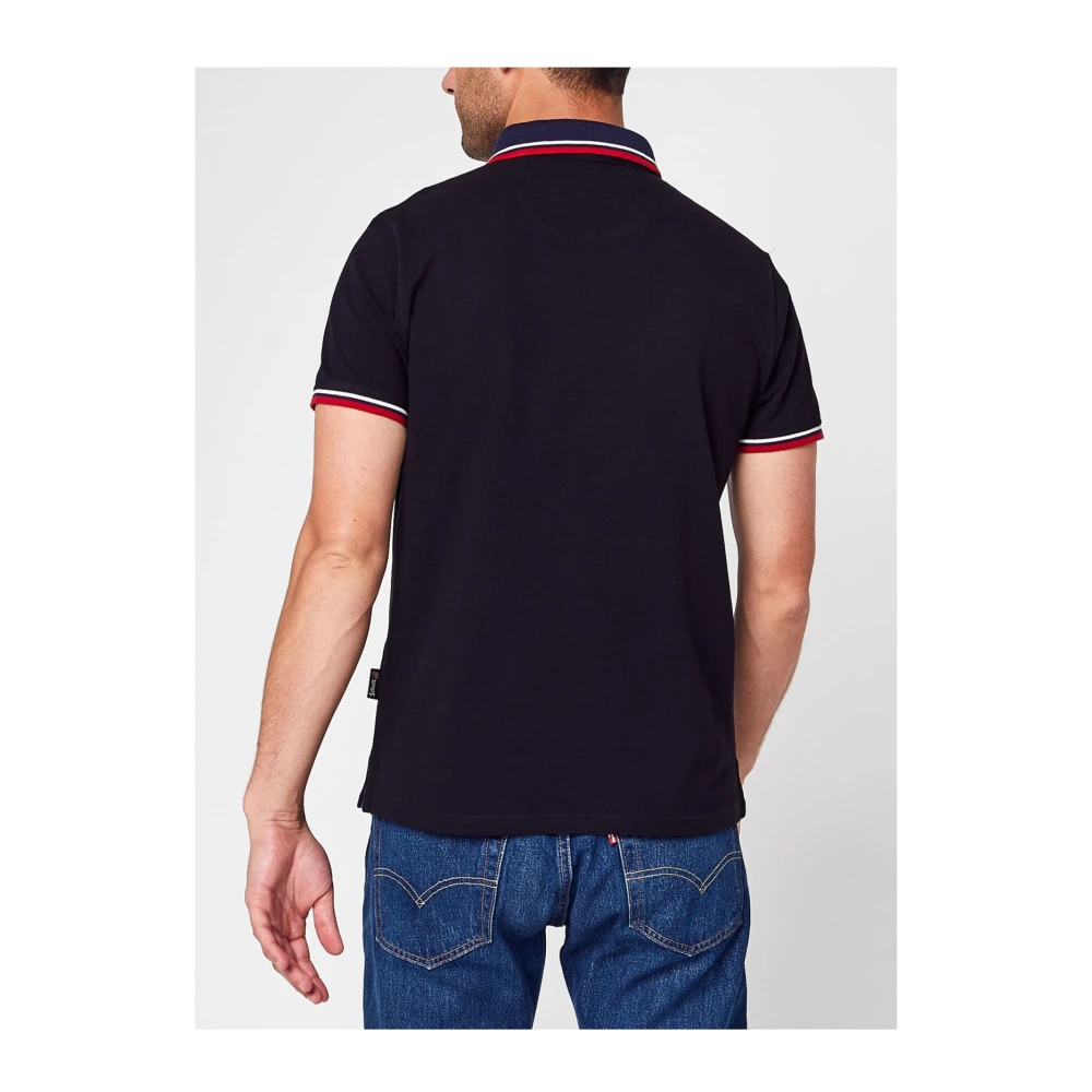 Schott NYC Zwarte Katoenen Polo Met Logo Patch Black Heren