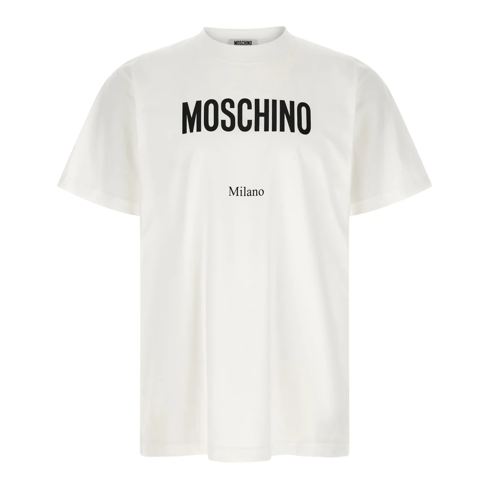 Moschino White Logo Cotton T-Shirt - Male - T-Shirts - Xl - Tops