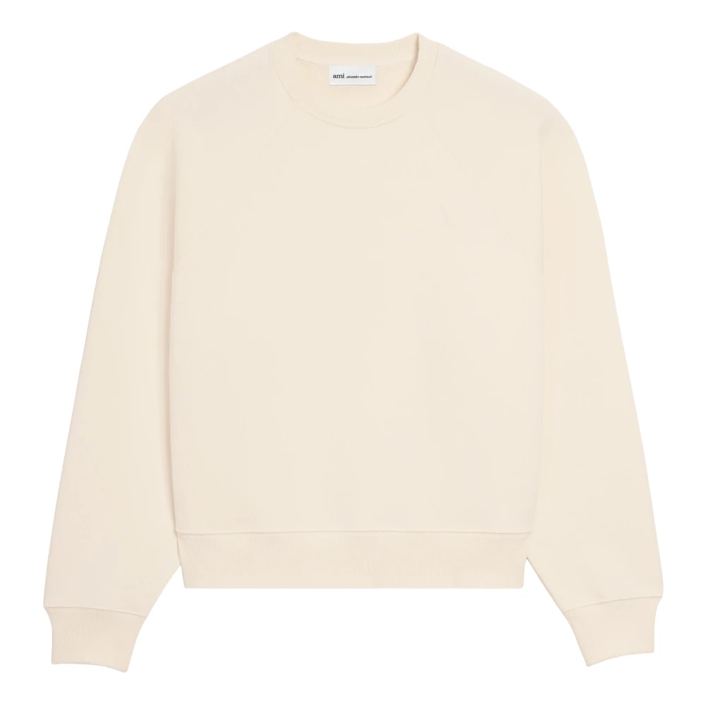 Ami Paris Kvinno Beige Sweatshirts & Hoodies Dam, L, Sweatshirts