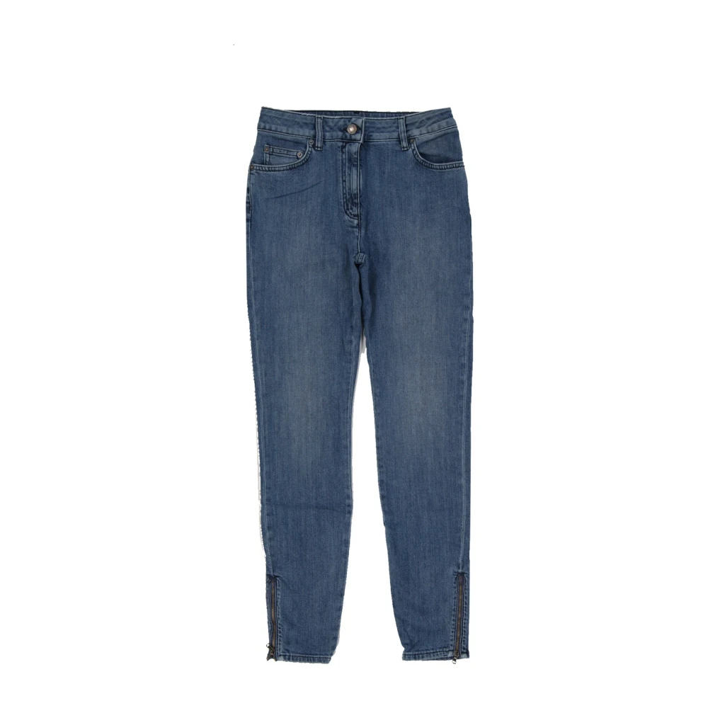 Moschino Couture Denim Jeans met ritssluiting Blue Dames