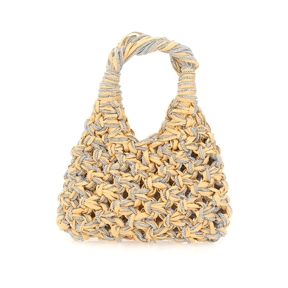 Hibourama Rafia Stijl Handtas Beige Dames