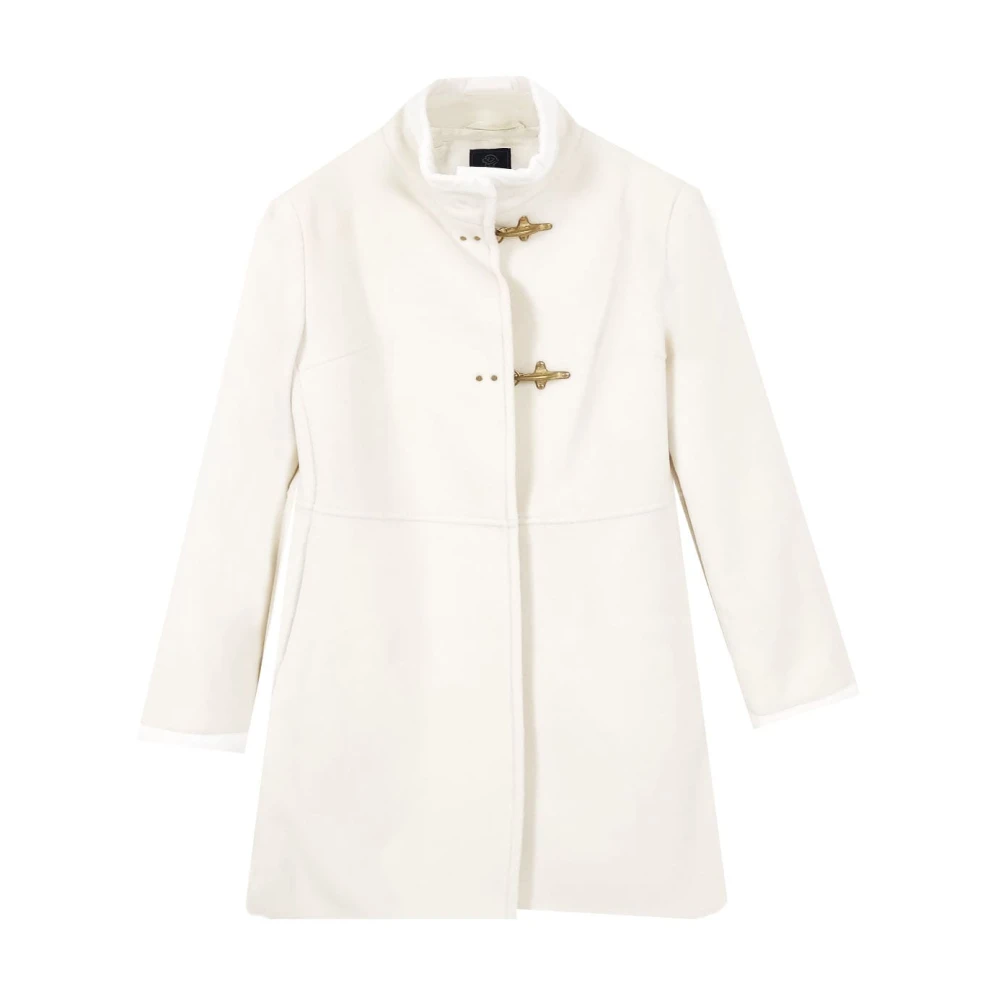 Fay White Light Jackets, Female, 2 Y, Wool Coat