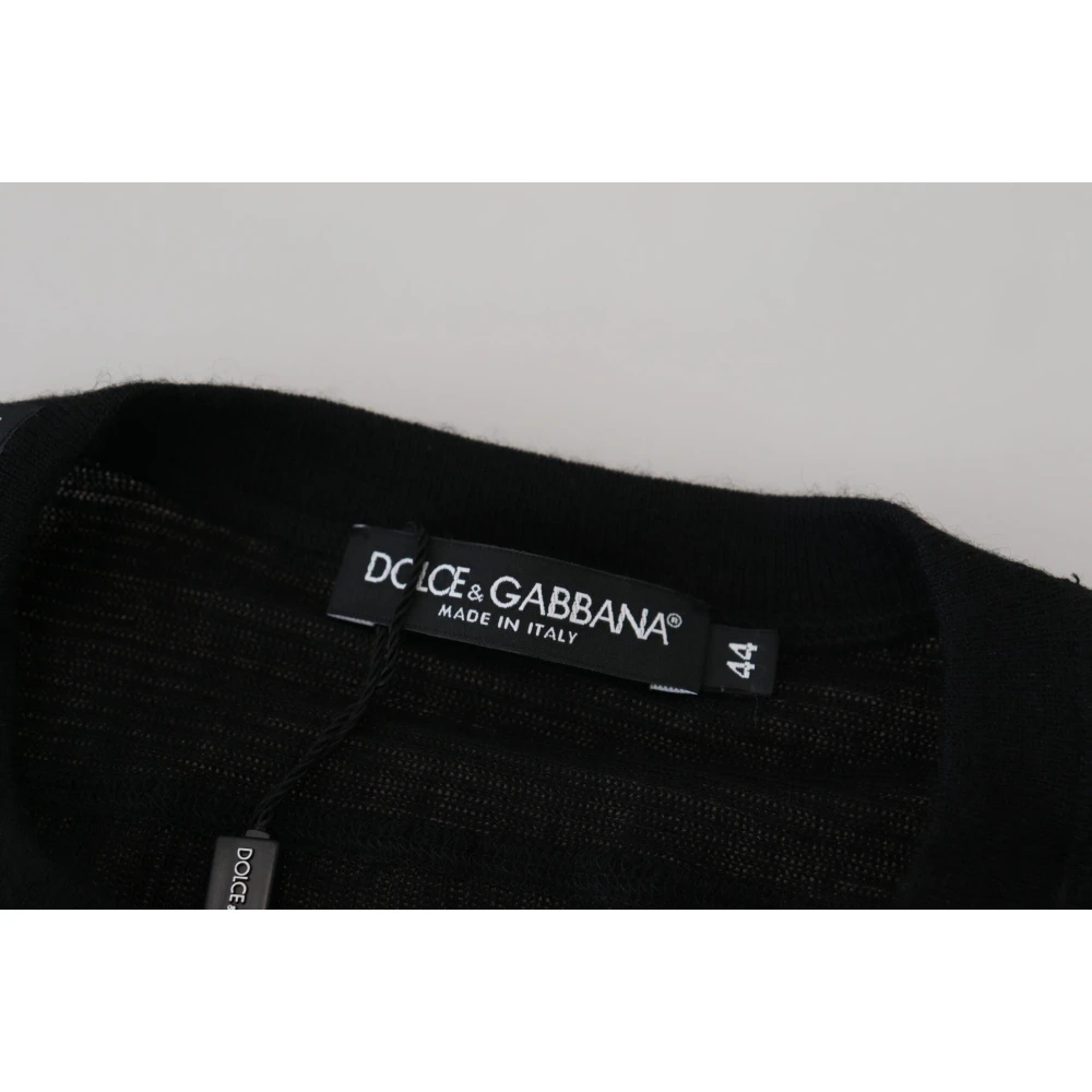 Dolce & Gabbana Luxe Zwarte Kasjmiertrui Black Heren