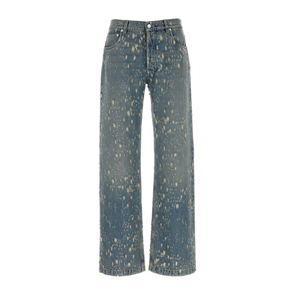 Alexander Mcqueen Men's Blue Wide Jeans - Wide Jeans - Xl - Jeans