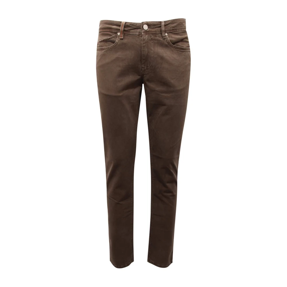 Re-Hash Men's Brown Slim Fit Jeans, W32, Vintage Denim Trousers Made In Italy