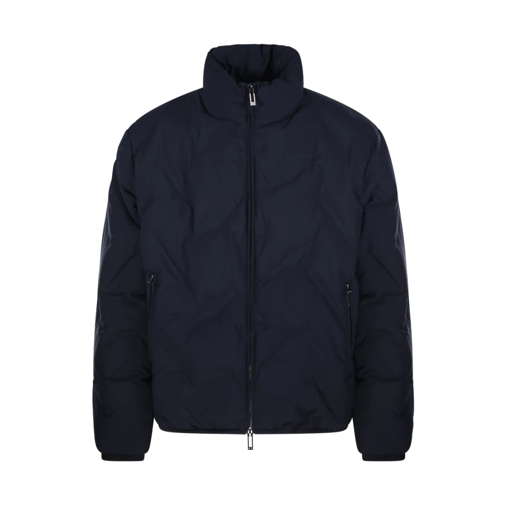 Emporio Armani Navy Gewatteerde Jas Blue Heren