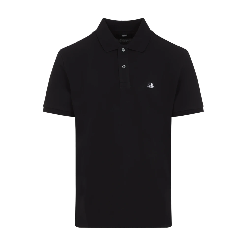 C.P. Company Zwarte Stretch Piquet Polo Shirt Black Heren