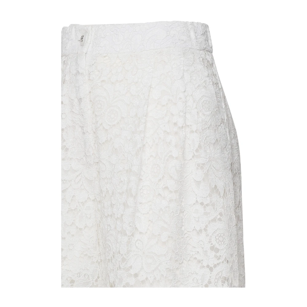 Dolce & Gabbana Witte Kant Palazzo Broek Gemaakt in Italië White Dames