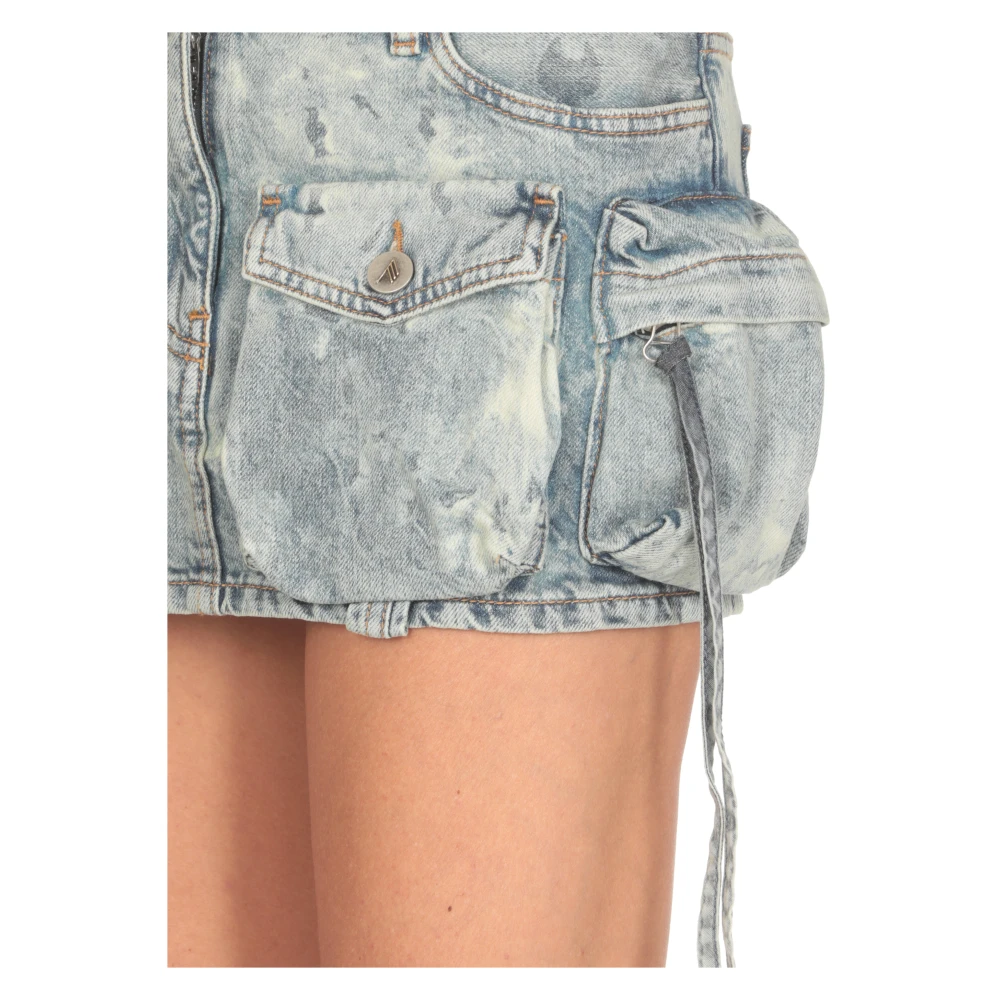 The Attico Blauwe Mini Rok met Zakken Blue Dames