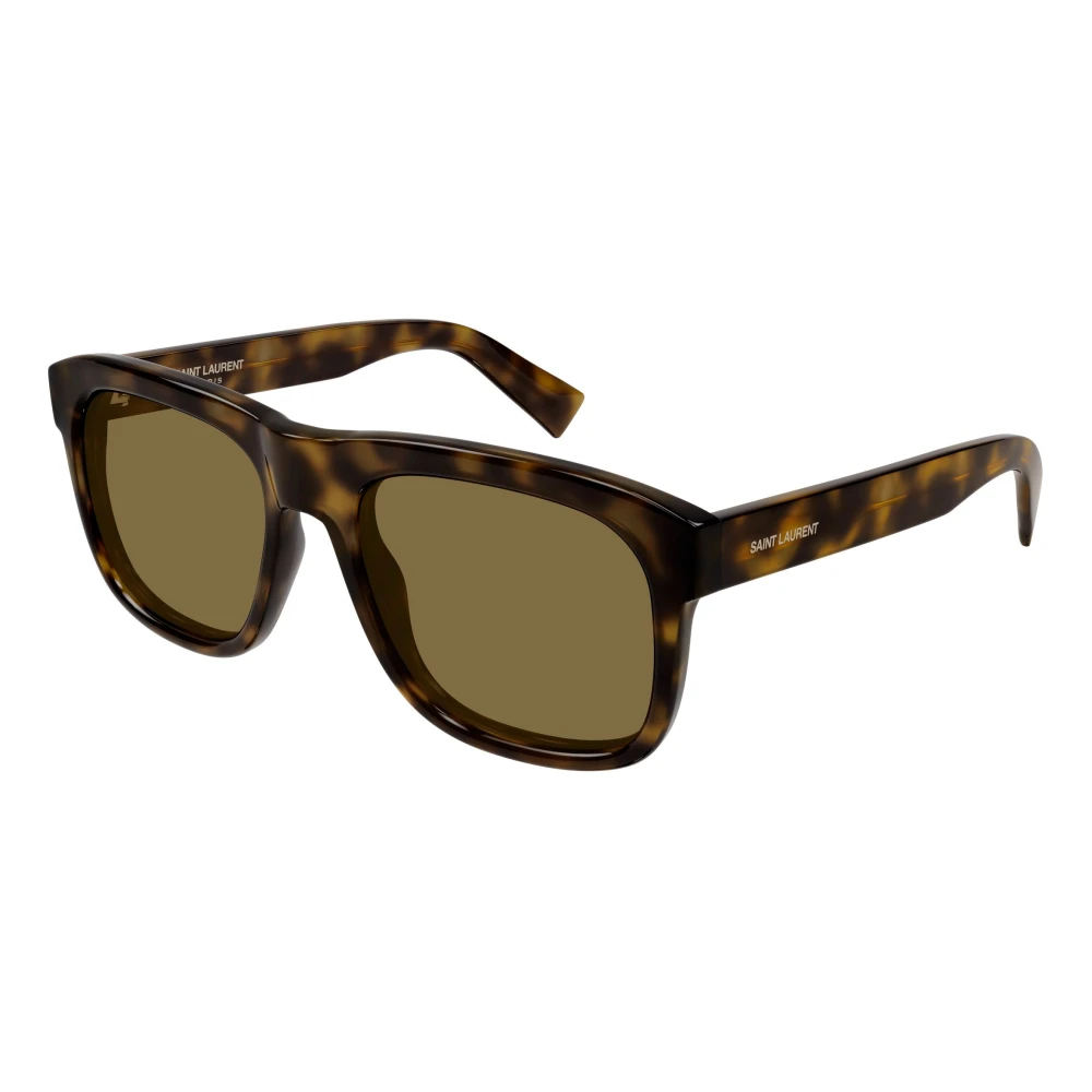 Saint Laurent Men's Brown Sunglasses, 57 Mm, Bold Oversized Square Sunglasses Havana