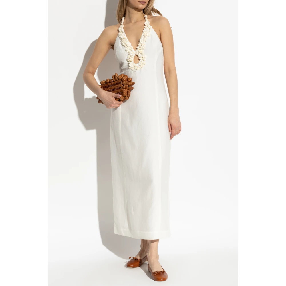 Cult Gaia Jurk met bloemenapplicaties White Dames