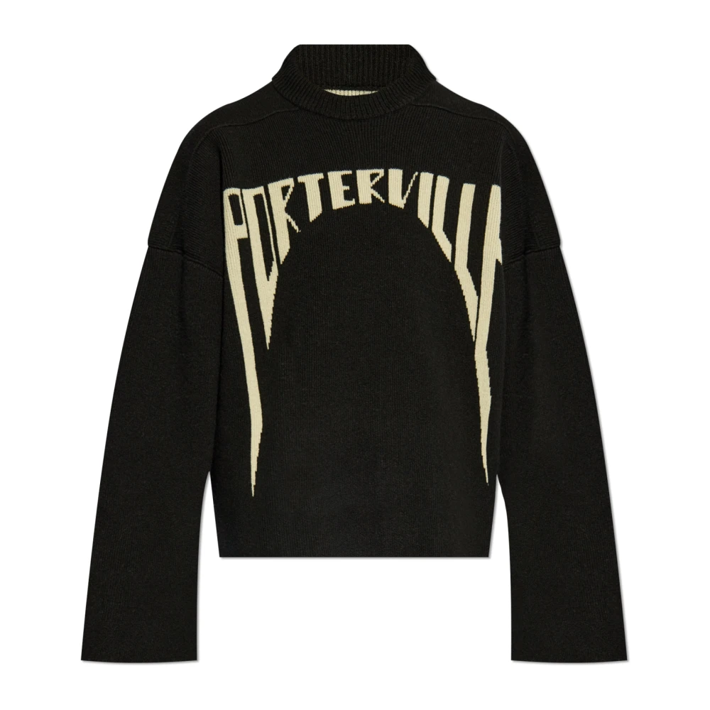 Rick Owens Jumbo Crewneck Gebreide Wol Black Heren
