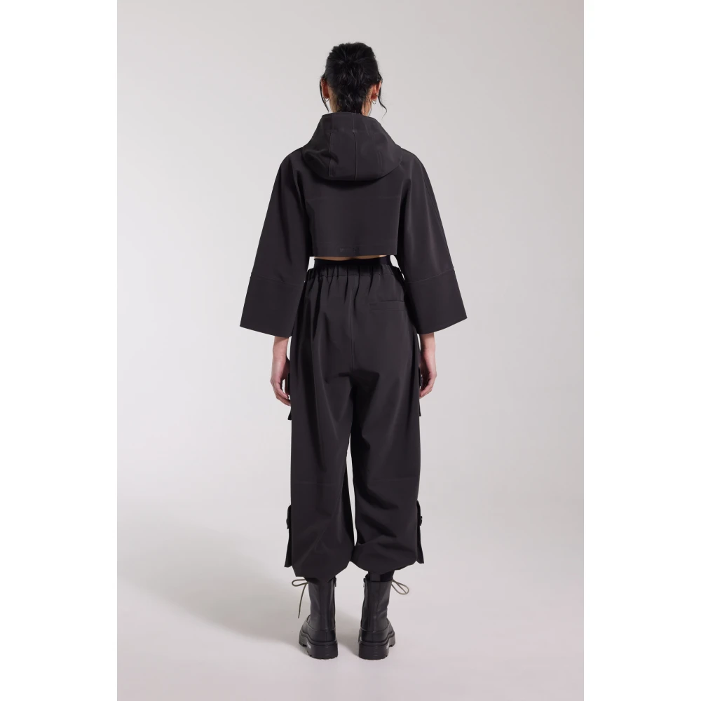 Stutterheim Korte regenjas met capuchon Black Dames