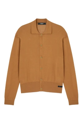 Polo-cardigan i siden-bomull