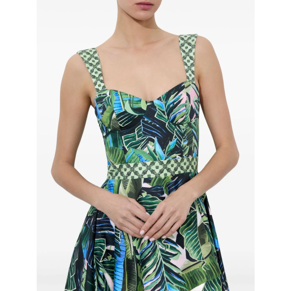 alice + olivia Grafische Print Balconette Stijl Jurk Multicolor Dames