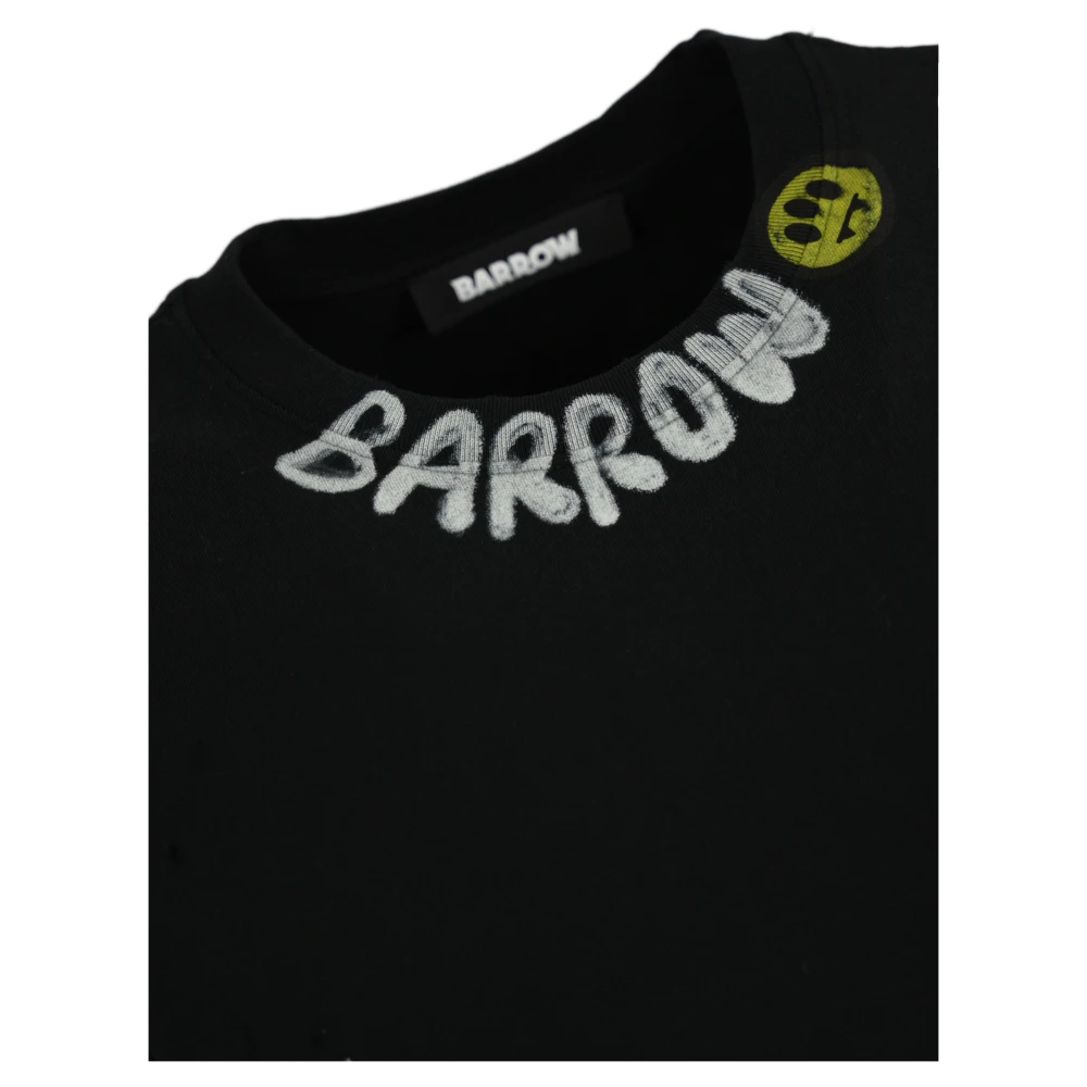 Barrow Zwarte katoenen T-shirt met print Black Heren