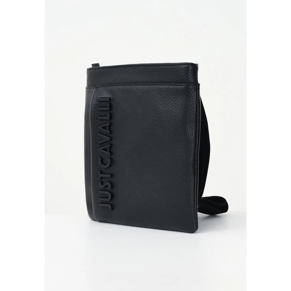 Just Cavalli Compacte moderne zwarte schoudertas Black Heren