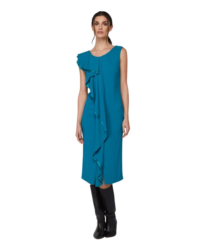 robe-midi-avec-volants-et-fente