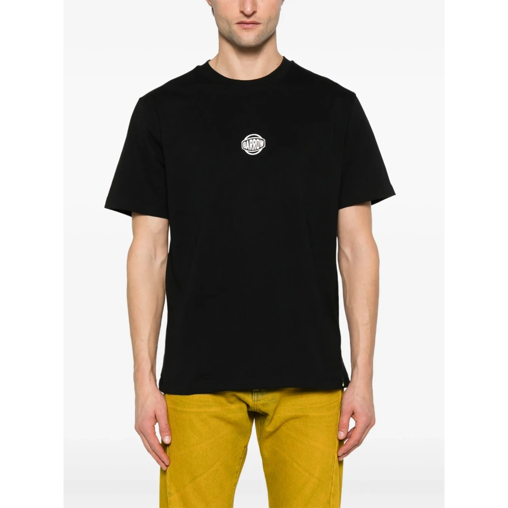 Barrow Zwarte Crew Neck T-shirt met Logo Black Unisex