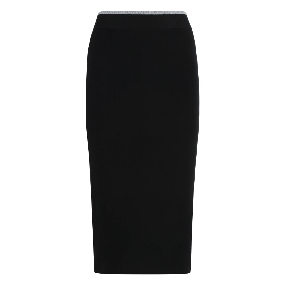 Pinko Women's Black Nuova Guinea Ribbed Knit Skirt