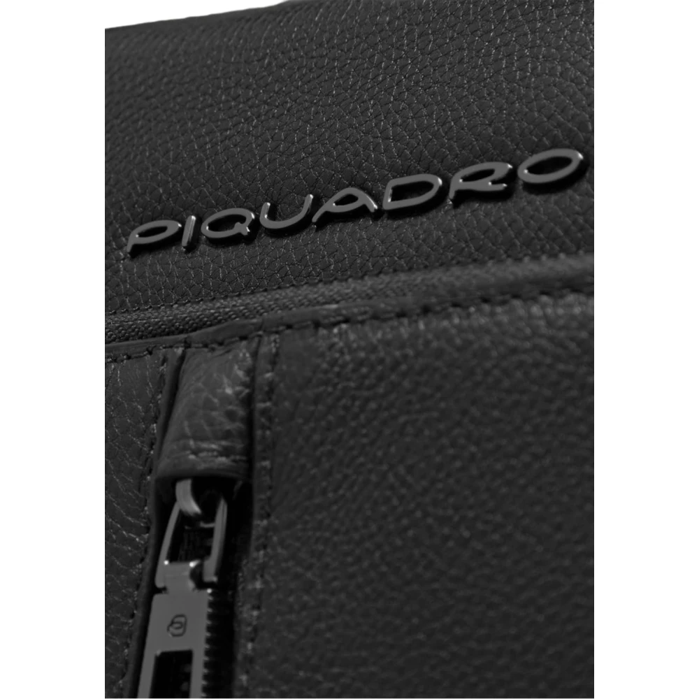 Piquadro Heren Schoudertas met iPad Vak Black Heren