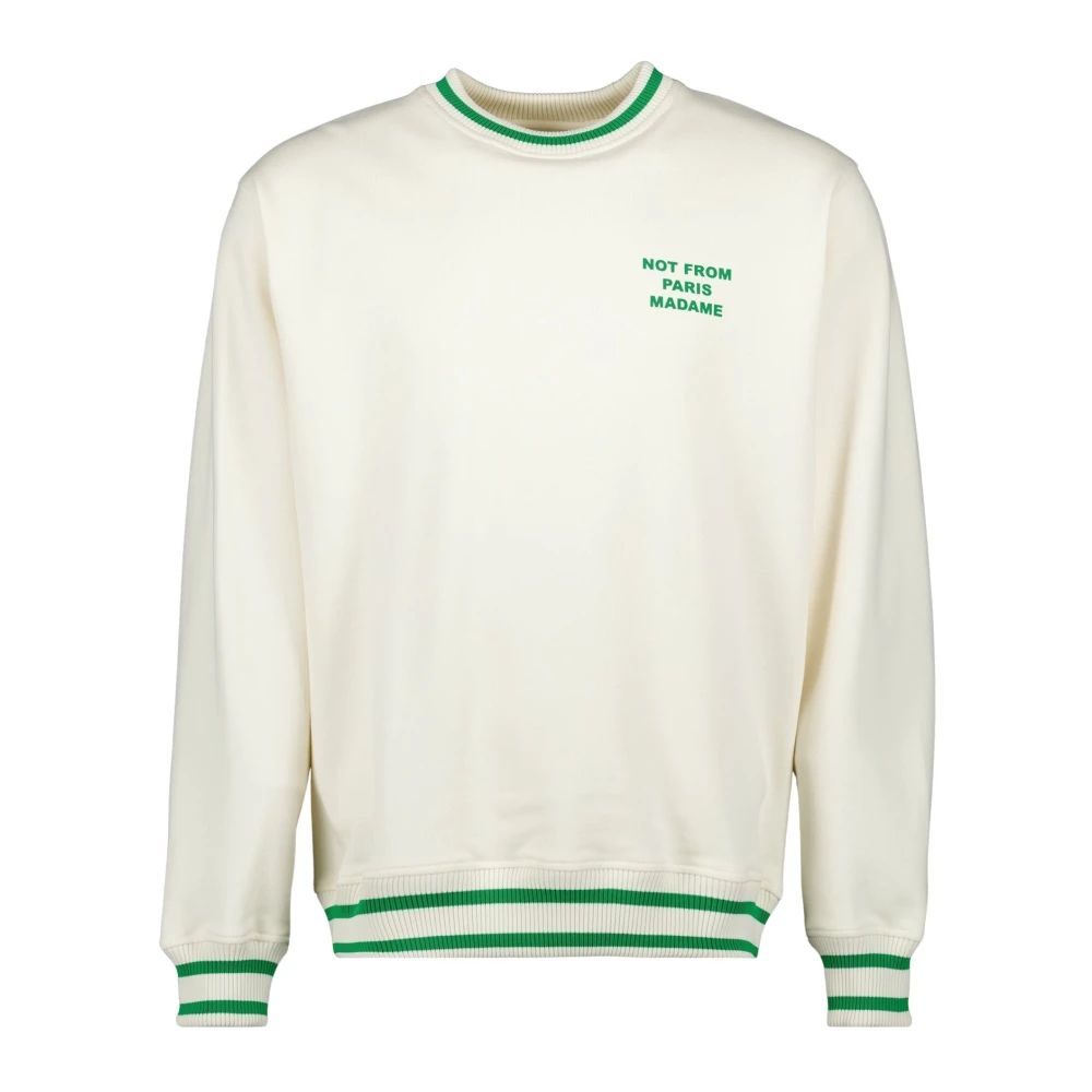 Drole de Monsieur Bicolor Slogan Sweatshirt Lente-Zomer 2025 White Heren