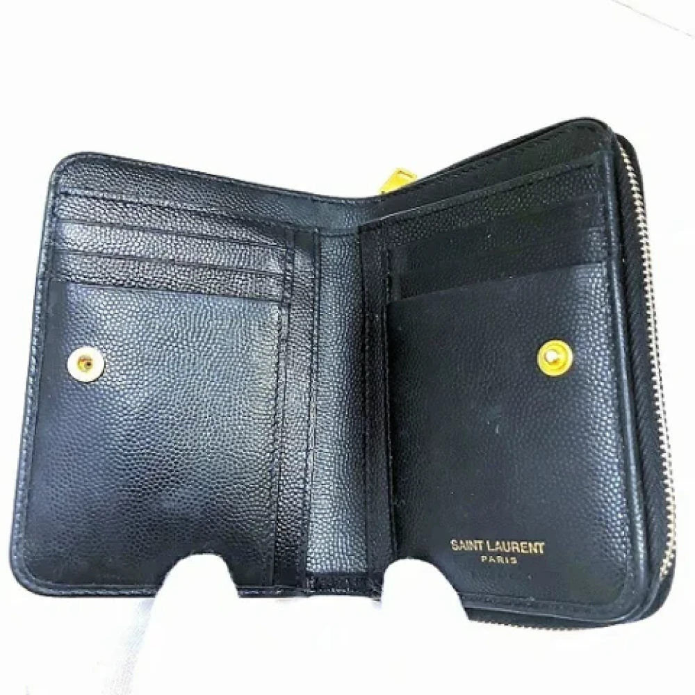 Saint Laurent Vintage Pre-owned Leather wallets Black Dames