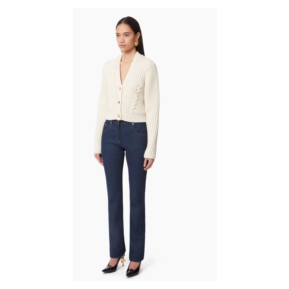 Nina Ricci Beige V-hals Gebreide Vest Beige Dames
