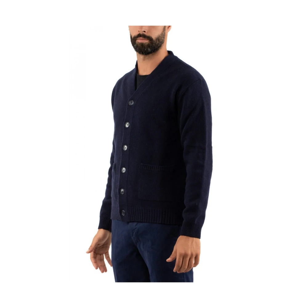 Daniele Fiesoli Heren Cardigan in Klassieke Stijl Blue Heren