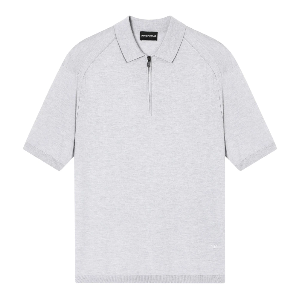 Emporio Armani Homme Gris Tops, Taille: 2XL Polo En Mélange De Laine