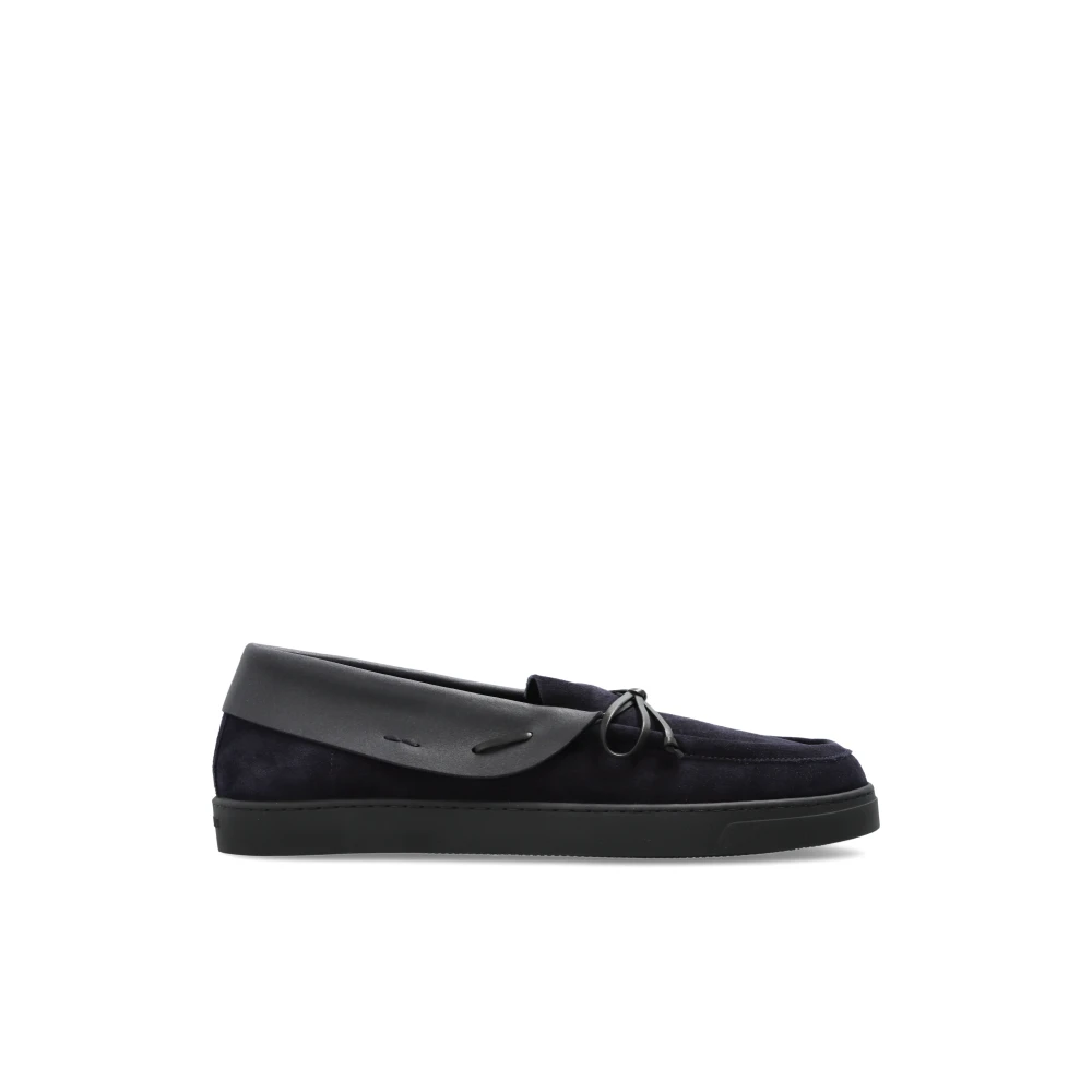 Giorgio Armani Homme Bleu - Mocassins En Suède - Chaussures - Taille: 44 Eu