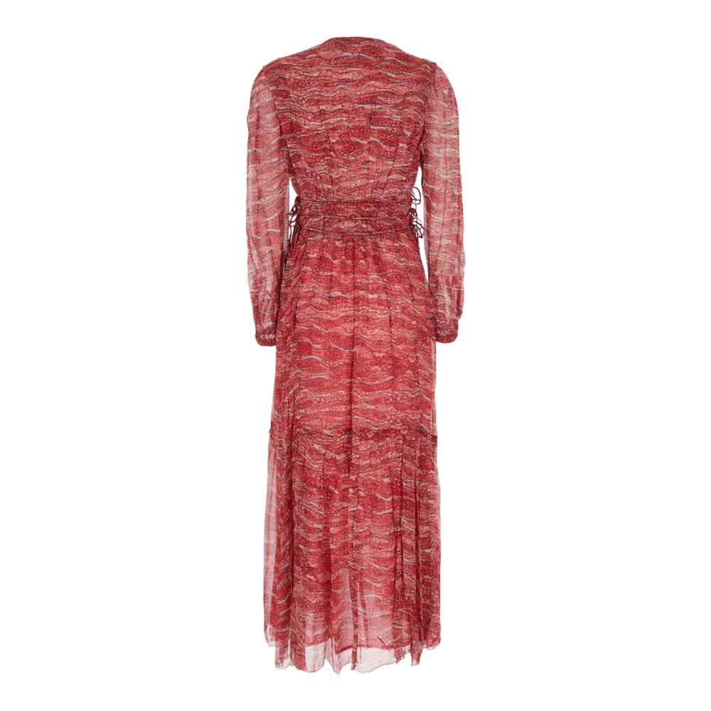 Isabel Marant Étoile Rode Lange Jurk met V-hals Red Dames