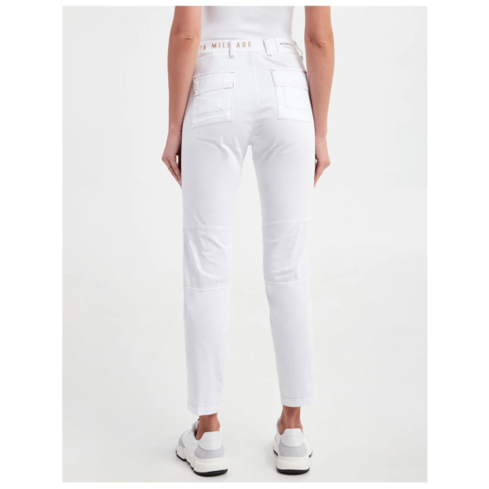 aeronautica militare Cropped Trousers White Dames