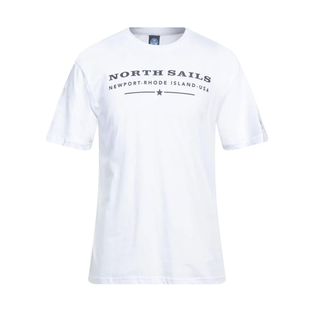North Sails Witte Katoenen T-shirt met Borstprint White Heren