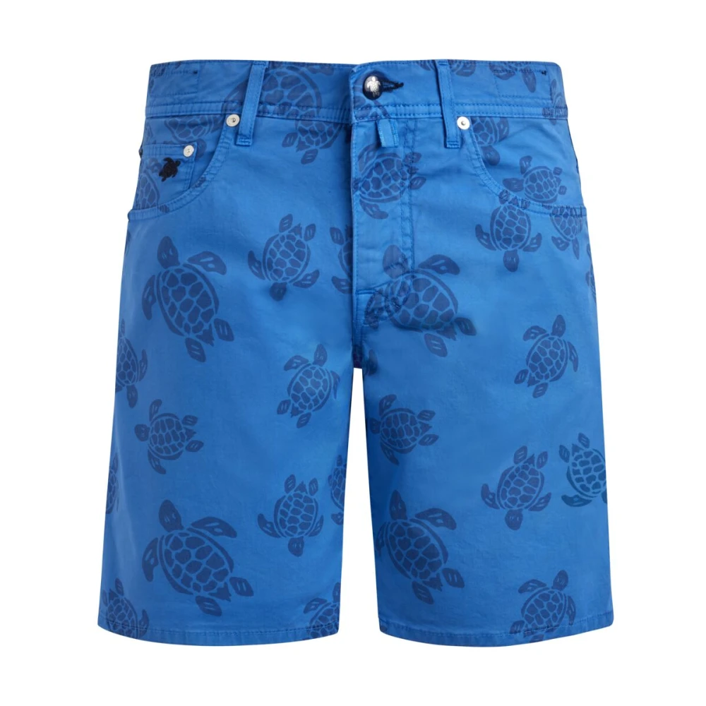 Vilebrequin Heren Bermuda Shorts met Schildpad Print Blue Heren