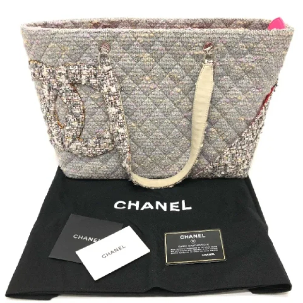 Chanel Vintage Pre-owned Fabric chanel-bags Gray Dames