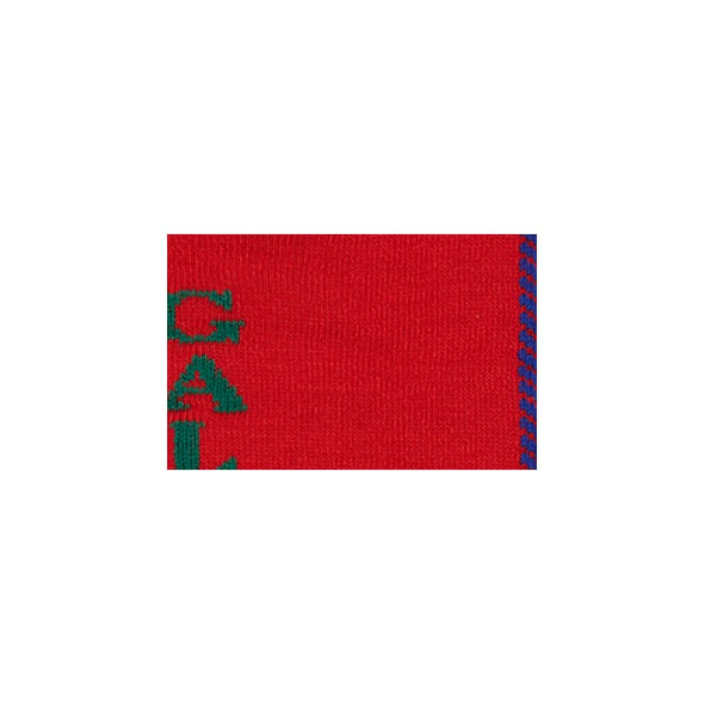Gallo Lange unisex rode skisokken met zigzag motief Multicolor Unisex