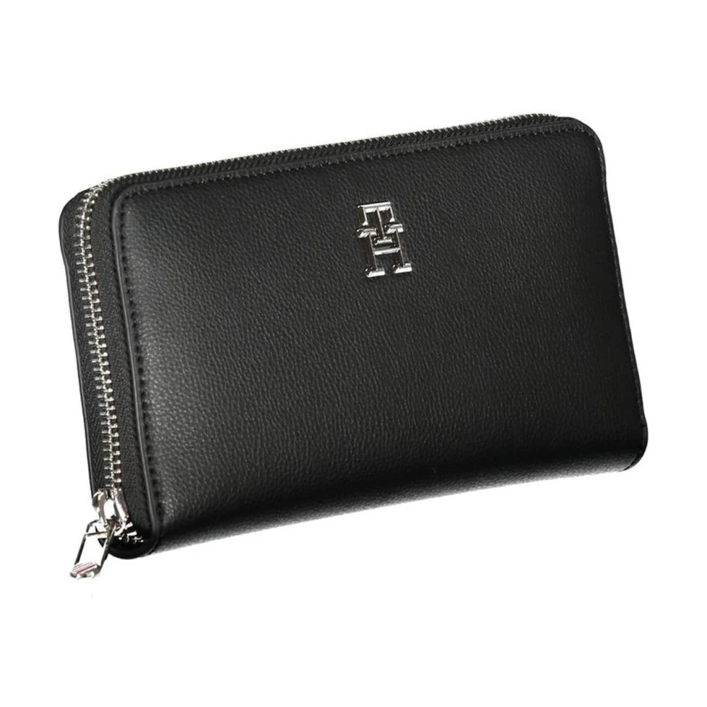 Tommy Hilfiger Zwarte Polyester Portemonnee met Logo Black Dames