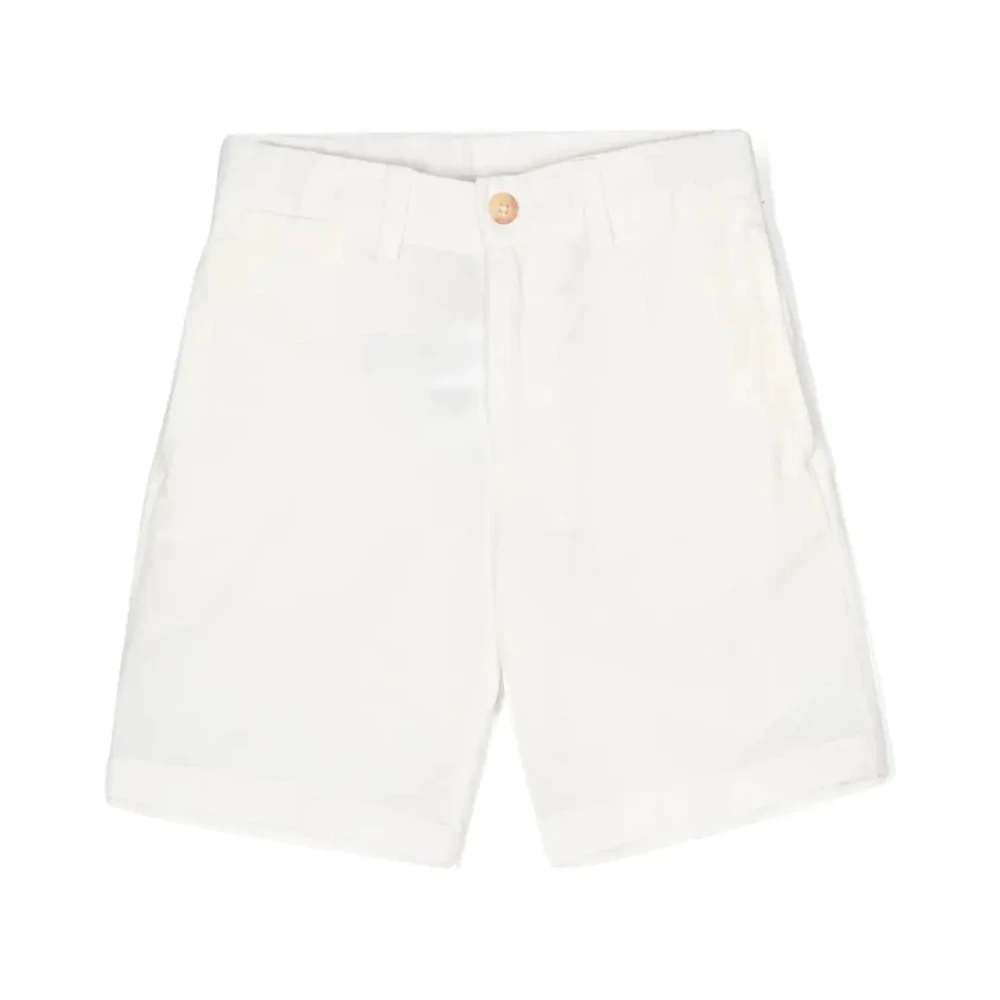 Ralph Lauren Vita Barnshorts Bomull Linne Blandning White, Pojke