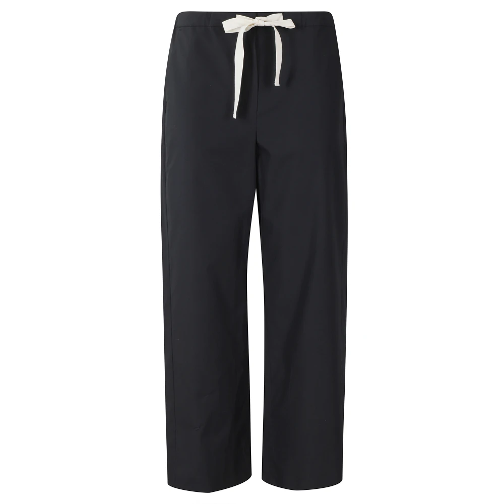 Max Mara Vrouw Zwart Broeken Dames, S, Katoen, Argento Rechte Broek