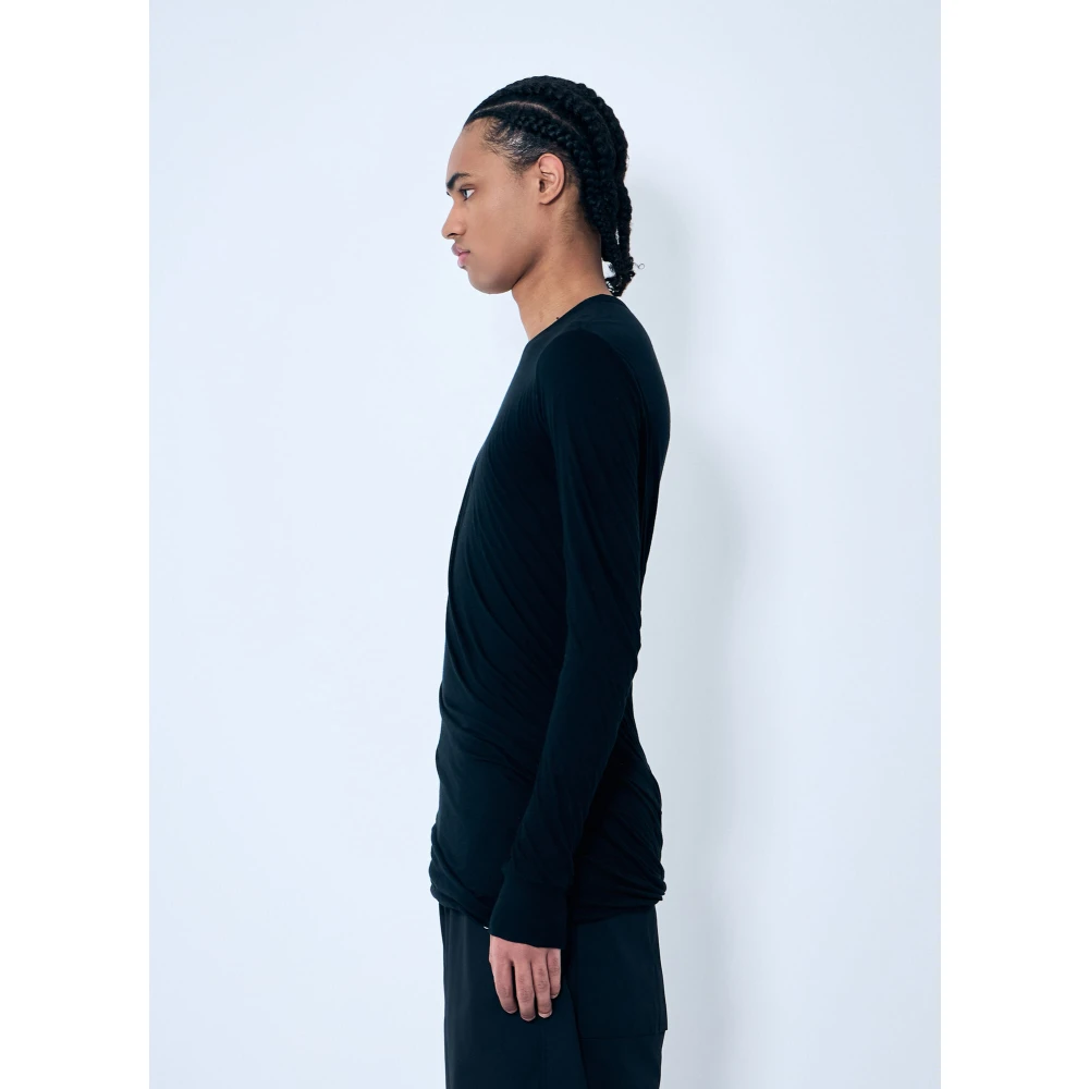 Rick Owens Gelaagde T-shirt met lange mouwen en ronde hals Black Heren