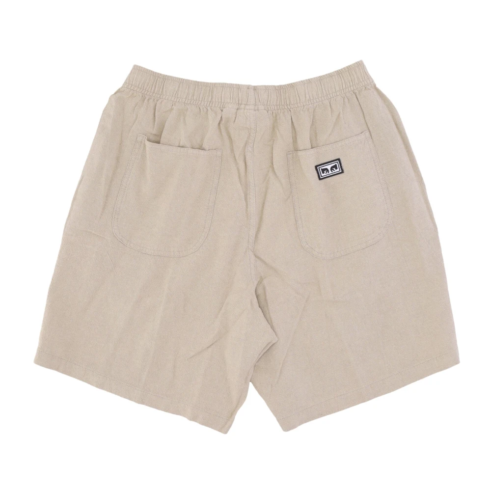 Obey Linnen Korte Broek Haver Beige Heren
