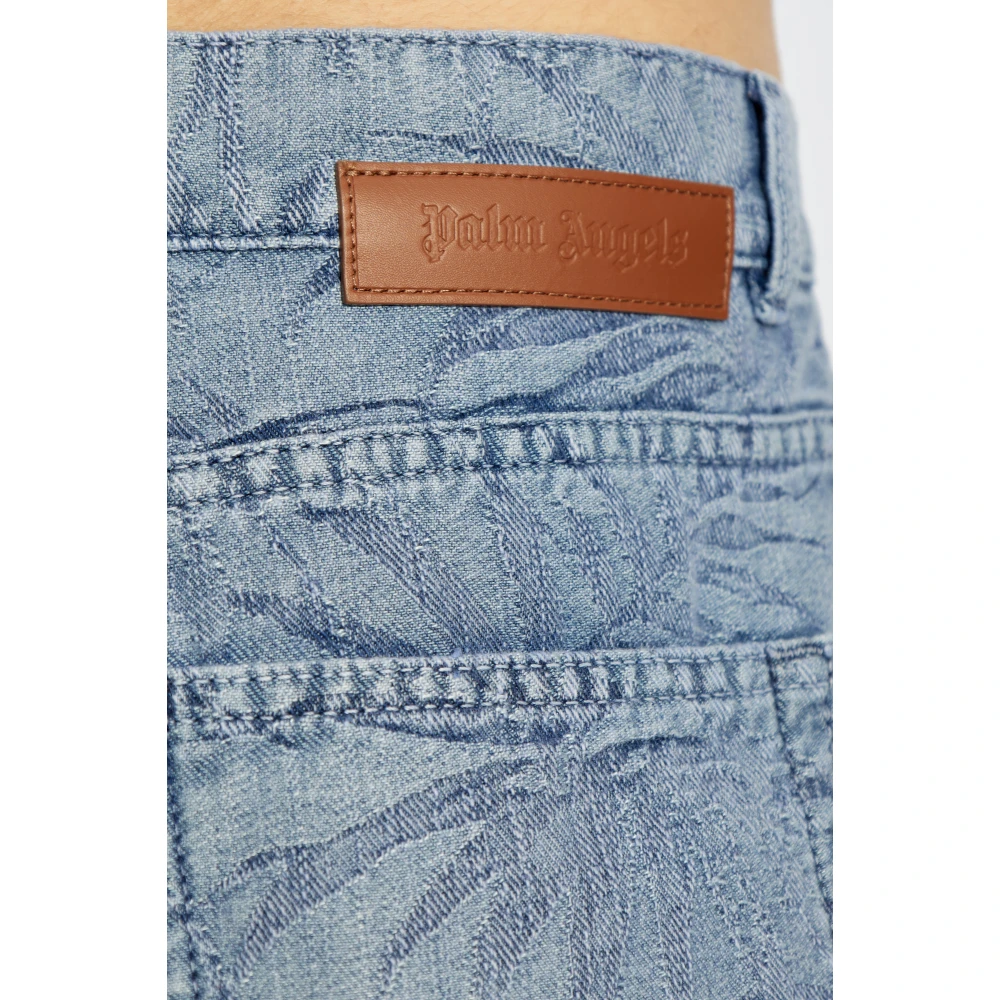 Palm Angels Jeans met bloemenmotief Blue Heren