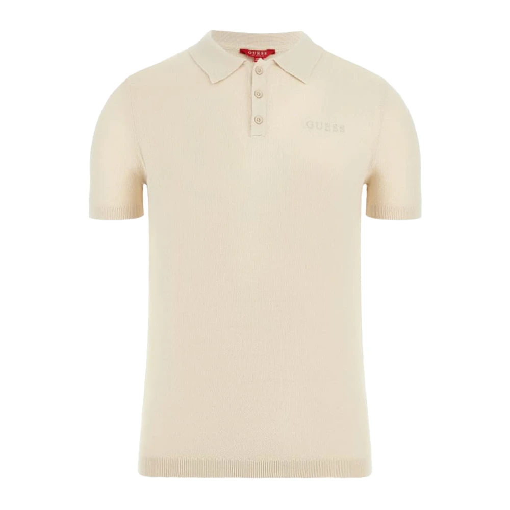 Guess Katoenen Polo Shirt Beige Rechte Pasvorm Beige Heren