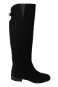 black-suede-knee-high-flat-boots