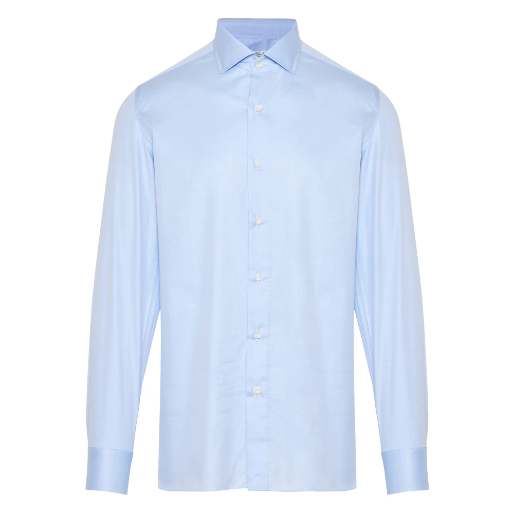 Borrelli Italiaans katoenen overhemd Blue Heren